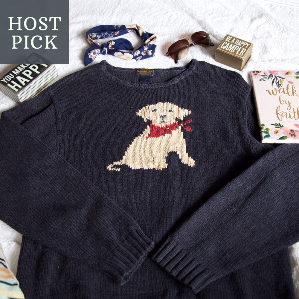 Woolrich Yellow Lab Dog Motif Sweater